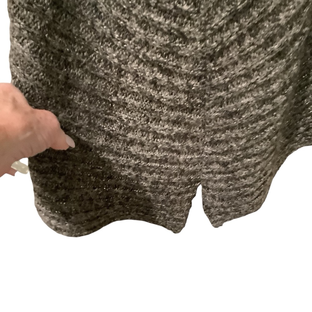 BCBGMaxAzria Women’s Charcoal Knit Cowl Neck Cardigan Full Length Sweater - Picture 6 of 8